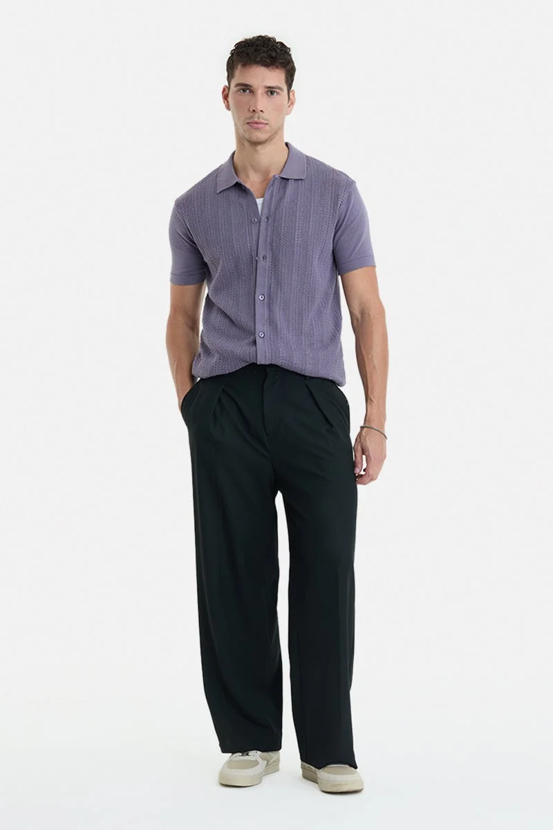 SNITCH Mauve Textured Half Sleeve Regular Fit Vacation Shirt