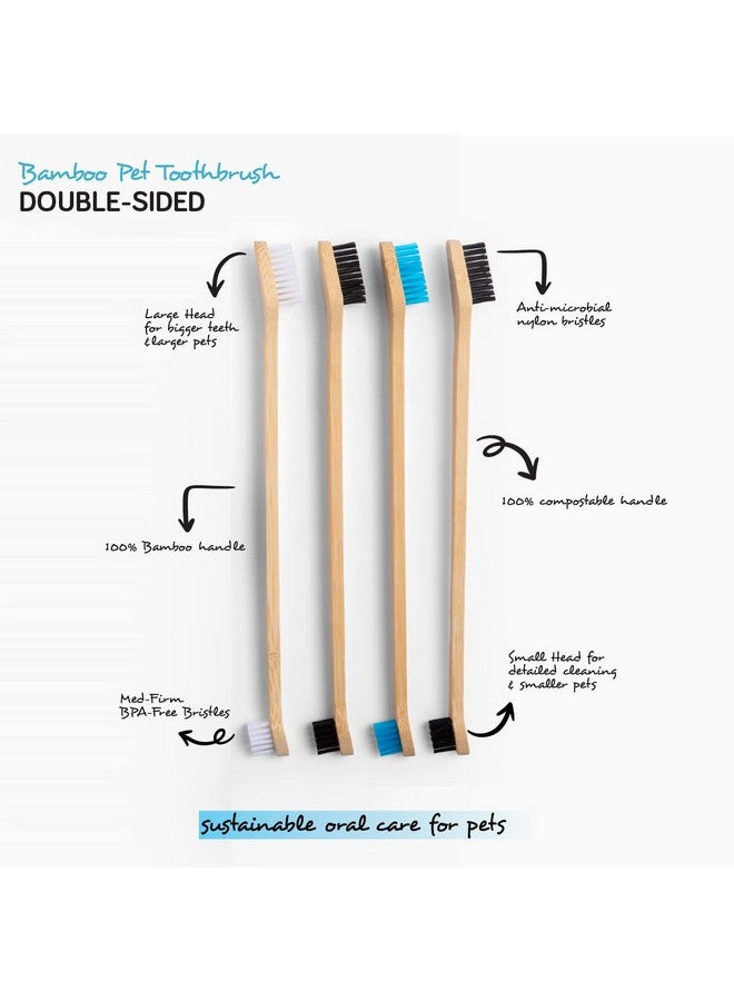 Mighty Mutt Bamboo Pet Toothbrush - Double-Sided Dog Toothbrush | Easy to Use for Dog Teeth Cleaning | Pet Friendly | Soft, Gentle Dog Tooth Brush for Any Size Breed - 4 Pack - Image 3