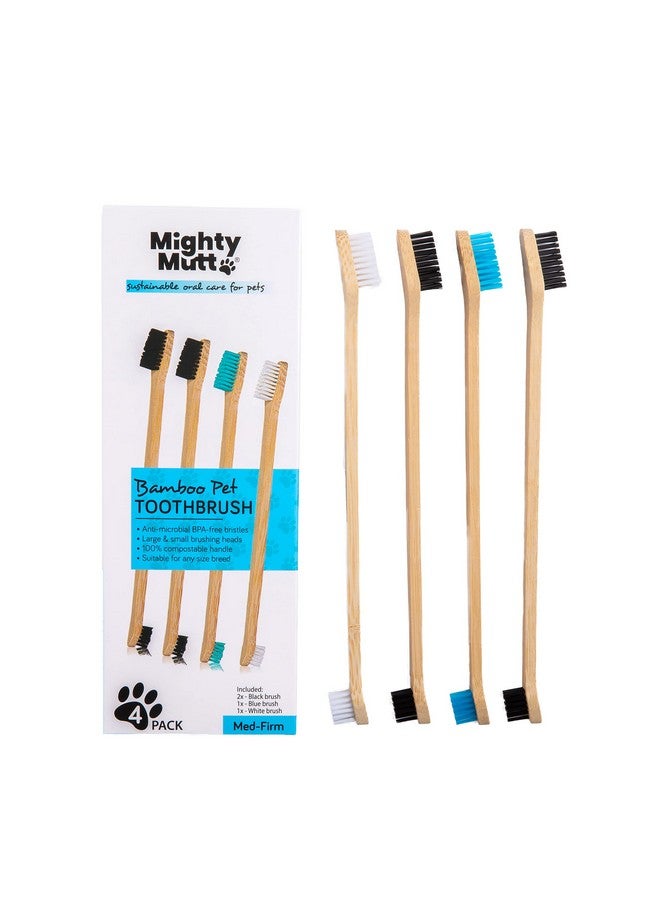 Mighty Mutt Bamboo Pet Toothbrush - Double-Sided Dog Toothbrush | Easy to Use for Dog Teeth Cleaning | Pet Friendly | Soft, Gentle Dog Tooth Brush for Any Size Breed - 4 Pack - Image 2