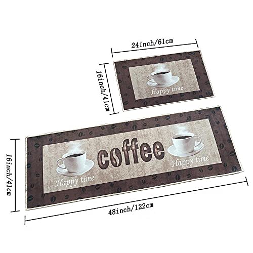 Home-Cloud HomeCloud Anti Fatigue Kitchen Rug Printed Thick Anti Slip, Washable, Big Size, Designer Folding Kitchen Mat for Home BedroomStandard Size (41 x 122 cm 41 x 61 cm) (Coffe_Cup_BRO) - Image 4