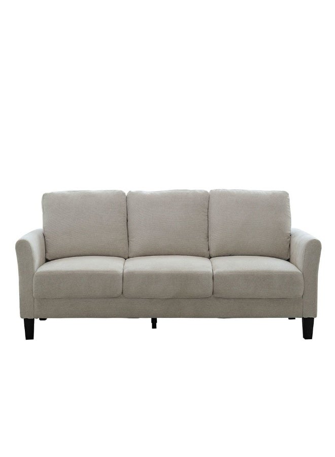 DANUBE HOME Gamorah 3 Seater Fabric Sofa Modern Design Three Seat Sofas Comfortable Living Room Furniture L188.5Xw85Xh94Cm - Beige - Image 1