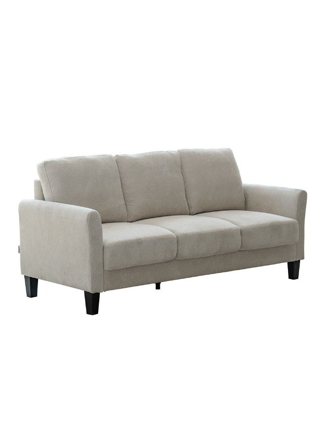 DANUBE HOME Gamorah 3 Seater Fabric Sofa Modern Design Three Seat Sofas Comfortable Living Room Furniture L188.5Xw85Xh94Cm - Beige  - Image 1