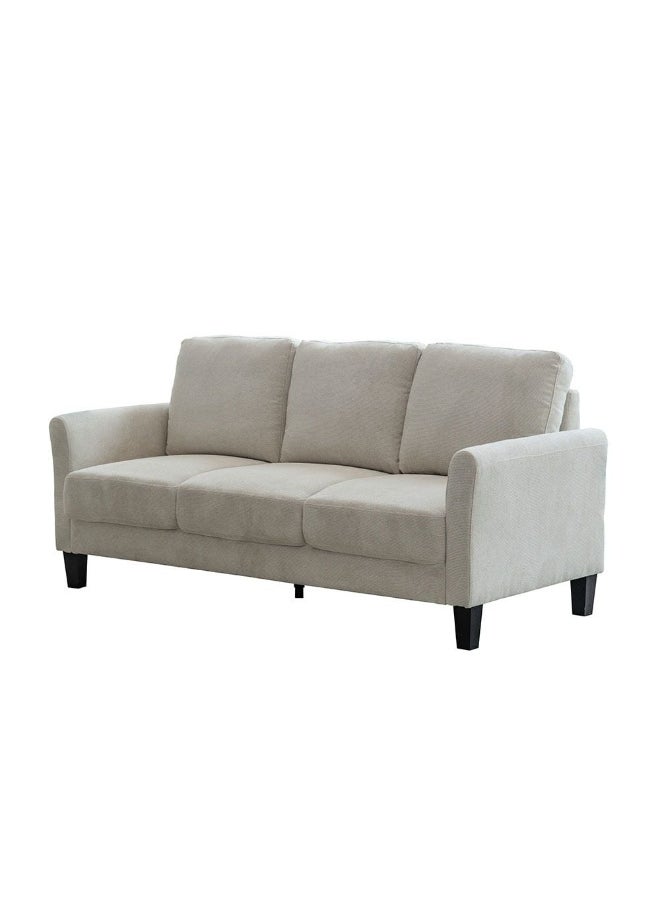DANUBE HOME Gamorah 3 Seater Fabric Sofa Modern Design Three Seat Sofas Comfortable Living Room Furniture L188.5Xw85Xh94Cm - Beige  - Image 2