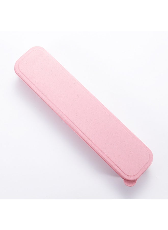 Eco-Friendly Wheat Straw Tableware Set With Straw UV Coating Logo Customization Available For Sustainable Dining Experience-Specifications:Large Flip Pink  - Image 1