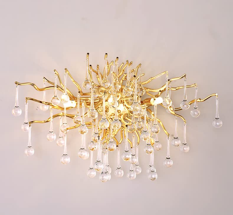 CITRA CITRA Led Glass Waterdrop Crystal Gold Metal Wall Light - Warm White  - Image 5