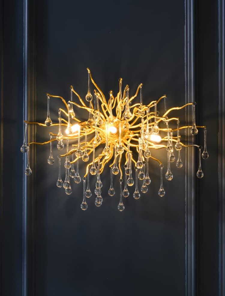 CITRA CITRA Led Glass Waterdrop Crystal Gold Metal Wall Light - Warm White  - Image 2