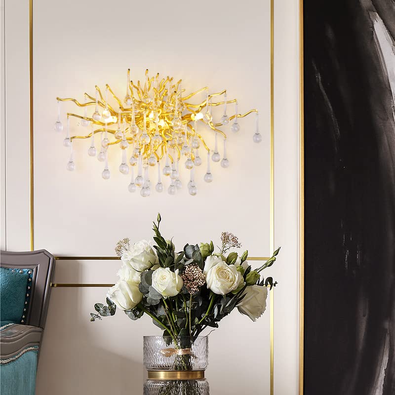 CITRA CITRA Led Glass Waterdrop Crystal Gold Metal Wall Light - Warm White  - Image 4