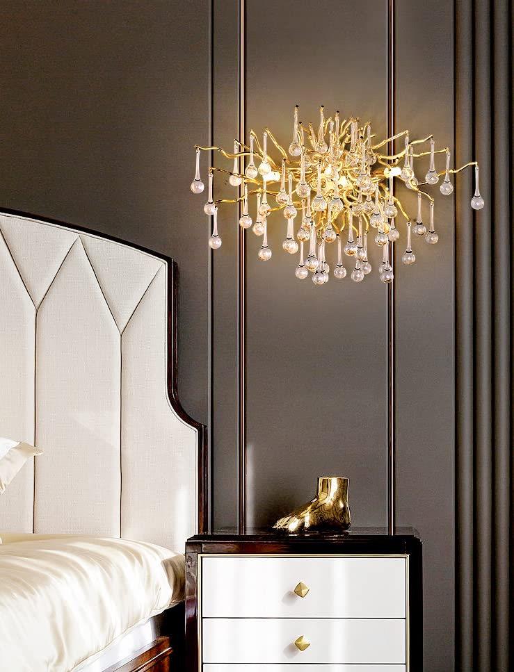 CITRA CITRA Led Glass Waterdrop Crystal Gold Metal Wall Light - Warm White  - Image 1