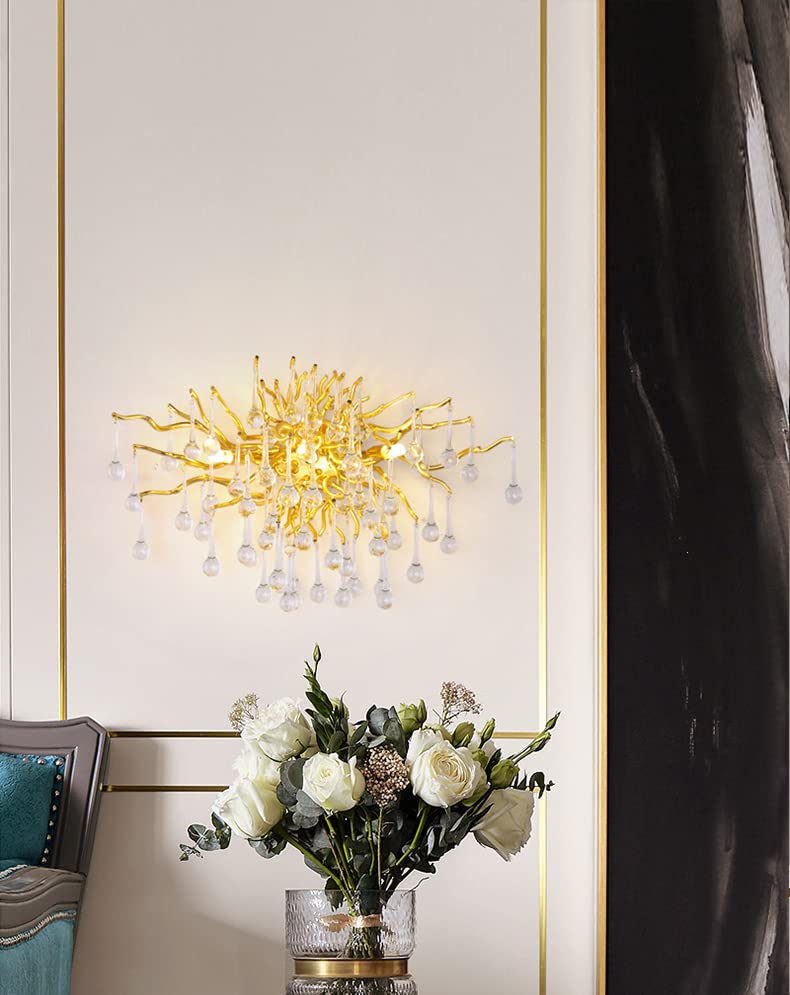CITRA CITRA Led Glass Waterdrop Crystal Gold Metal Wall Light - Warm White  - Image 3