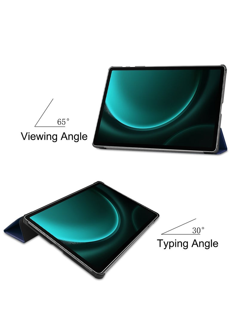 Case for Samsung Galaxy Tab S9 FE Plus 12.4 Inch 2023 SM-X610/SM-X616 Premium Leather Flap Tablet Case with Stand Function Auto Wake/Sleep Cover (Blue) - Image 3