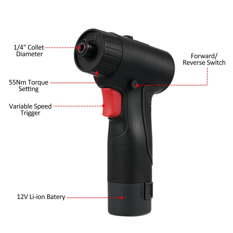 Cordless Electric Screwdriver: UK Plug, Brushless Motor With 55Nm Torque, Full Metal Gear Bearings - Multi Torque & Two-Speed Adjustment, Ergonomic Anti-Slip Handle for Household Use - Image 5