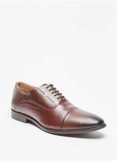 DUCHINI Men's Solid Lace-Up Derby Shoes  - Image 1