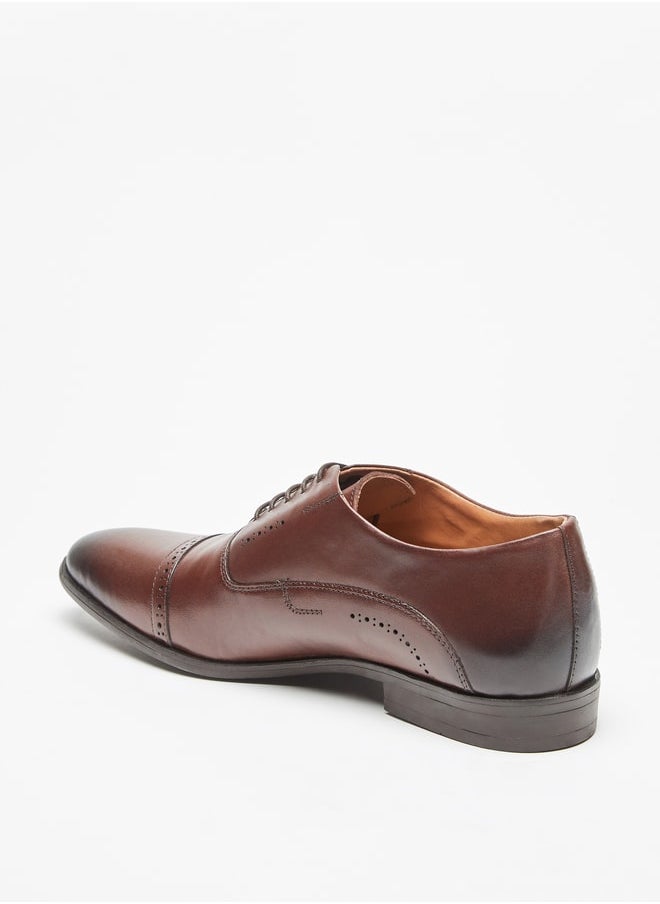 DUCHINI Men's Solid Lace-Up Derby Shoes  - Image 3