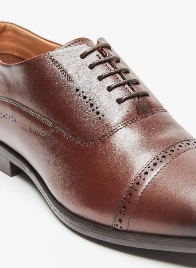 DUCHINI Men's Solid Lace-Up Derby Shoes