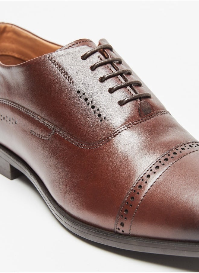 DUCHINI Men's Solid Lace-Up Derby Shoes  - Image 4