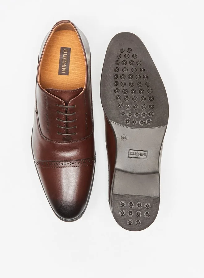 DUCHINI Men's Solid Lace-Up Derby Shoes