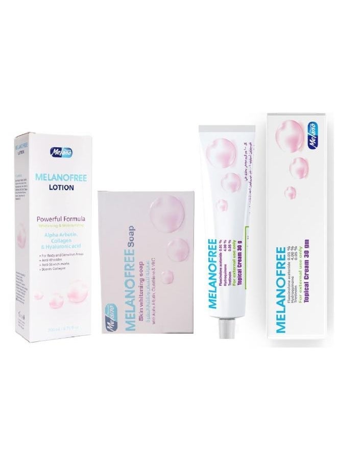 Melanofree lotion  200ml +Melanofree Cream 30gm +Melanofree Soap 100gram