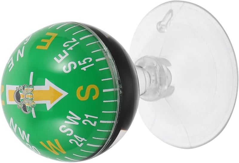 Black Plastic Dashboard Compass with Suction Cup 38mm for Car Boat Marine Navigation - Image 1