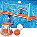 JOYIN Inflatable Pool Float Set Volleyball Net  Basketball Hoops Floating Swimming Game Toy for Kids and Adults Summer Floaties Volleyball Court 105x28x38Basketball 276x23LOrange - Image 4