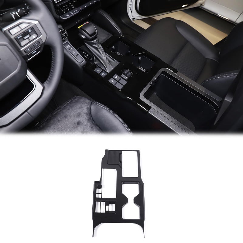 غطاء تريم ناقل الحركة المركزي Heutamo متوافق مع تويوتا لاند كروزر برادو 250 J250 LC250 2024 2025 ABS غطاء تريم ناقل الحركة المركزي ملحقات مضادة للخدش باللون الأسود