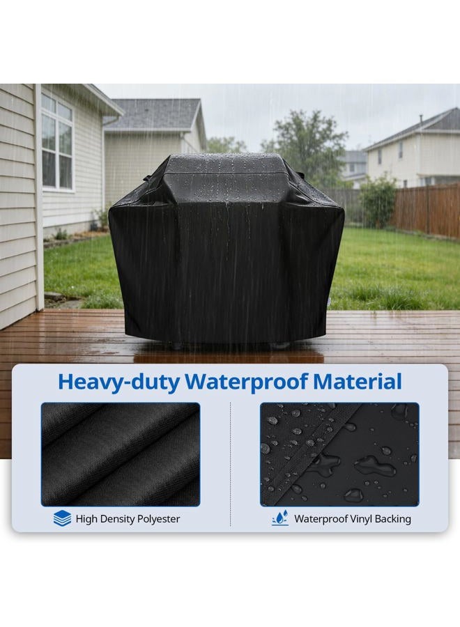 SunPatio Gas Grill Cover 60 Inch, Outdoor Heavy Duty Waterproof Barbecue Grill Cover, UV and Fade Resistant, All Weather Protection Compatible for Weber Charbroil Brinkmann Grills and More, Black - Image 3
