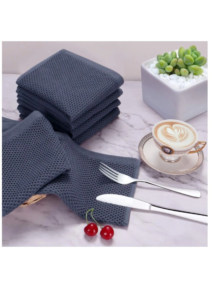 HM2A Kitchen Towels, Cotton Waffle Weave Kitchen Dish Cloths, Waffle Tea Towels Ultra Soft Absorbent Quick Drying Dish Towels, 34x34 CM, 5-Pack and 1 Peice Potato Peleer  - Image 3