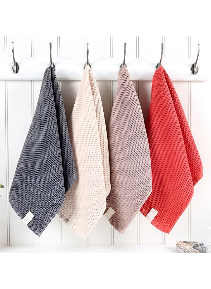 HM2A Kitchen Towels, Cotton Waffle Weave Kitchen Dish Cloths, Waffle Tea Towels Ultra Soft Absorbent Quick Drying Dish Towels, 34x34 CM, 5-Pack and 1 Peice Potato Peleer  - Image 5