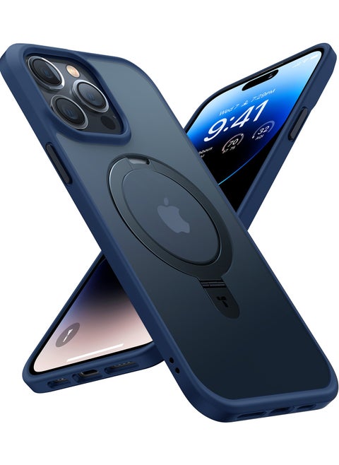 Ultra Magnetic Ostand for iPhone 15 Pro Case [Fit for MagSafe] [Sturdy Stand & Ring Holder] Mil-Grade Shockproof Matte Anti-Scratch Slim Protective Kickstand Phone Case, 6.1" Blue