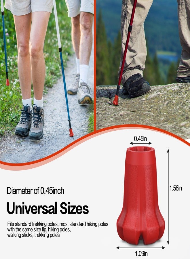 AWINNER Hiking Pole Tips, 4Pcs, Rubber, Wear & Tear Resistant, for Trekking Poles, Walking Sticks, Hiking Canes - Image 2