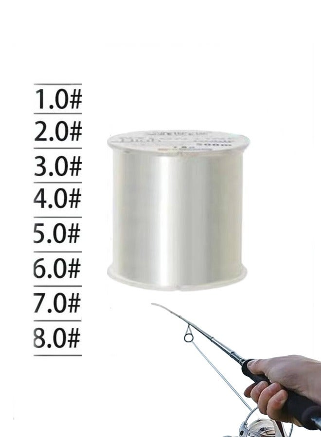 500M-Nylon String Fishing Line Cord Clear Fluorocarbon Strong Monofilament Wire Flexible Wear-resistant Super Pulling Force Cut for Hanging Decorations Beading Crafts Kite 500M 2.0 - Image 1