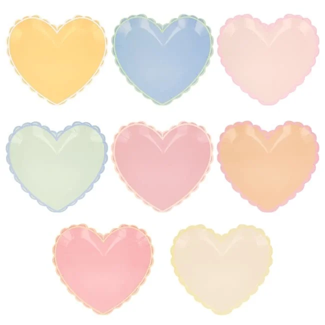 Meri Meri Pastel Heart Large Plates