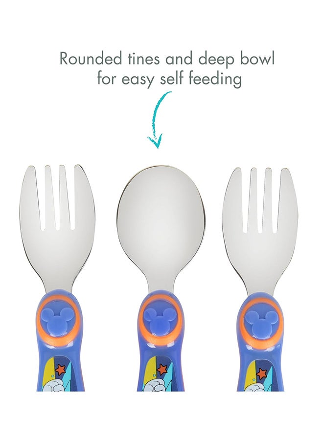 the FIRST years طقم أدوات مائدة ميكي المنحوتة من 3 قطع - Image 4