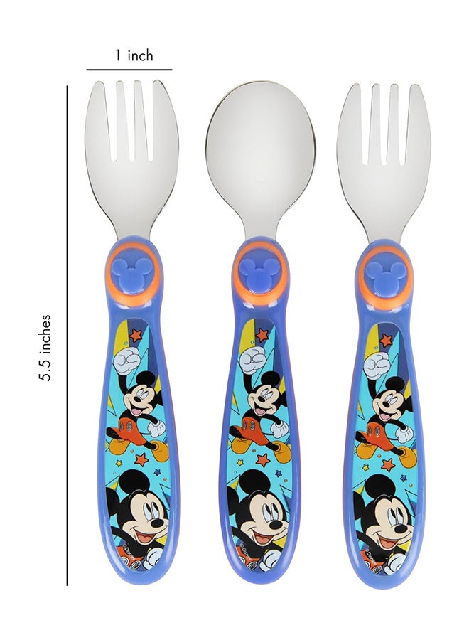 the FIRST years طقم أدوات مائدة ميكي المنحوتة من 3 قطع - Image 2