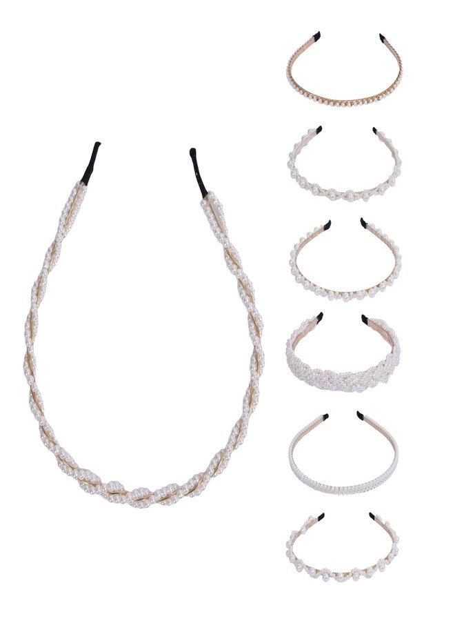 Luxelocks 7pcs Headbands Stylish Pearl Hairbands Hair Accessories Hair Bands for Women Girls - Image 4