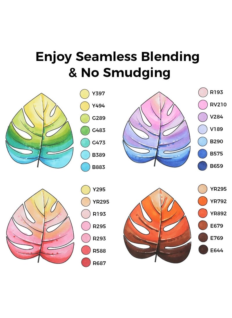 Ohuhu Based Art Markers - Double Tipped Coloring Marker Set for Adults Coloring Students Beginners Sketching Illustration - 120 Colors - Chisel & Fine - Oahu of Ohuhu Markers - Refillable Ink