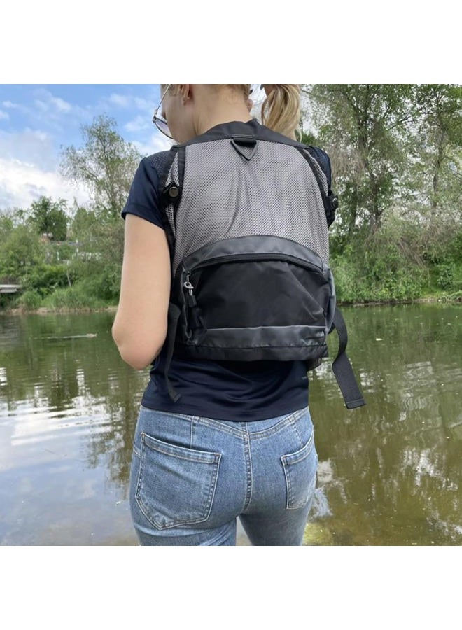 Raprance (Black) - Fly Fishing Vest Pack Adjustable Breathable Outdoor Activity Vest with Retractable Spring Coil Kit for Men and Women - Image 5
