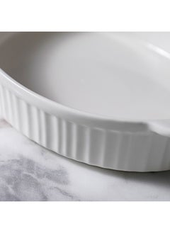 DANUBE HOME Serax Porcelain Oval Baking Dish for Baking Souffle Pudding Unique Design For Kitchen Hotel Restaurant Banquet and Daily Use 25.4X16.9X4.9CM  - Image 3