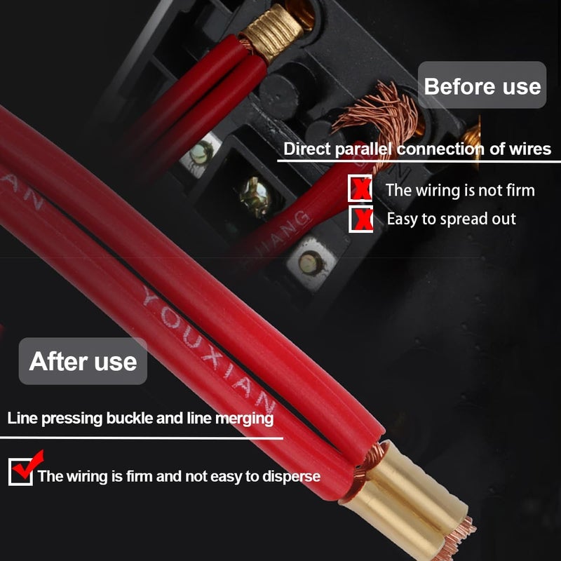 Tnisesm 550 Pcs U Shape Copper Ring Terminals Crimp Kits - Non-Insulated Assortment Cable Wire Spade Electric Butt Connector Kit Tn-02-3 - Image 2
