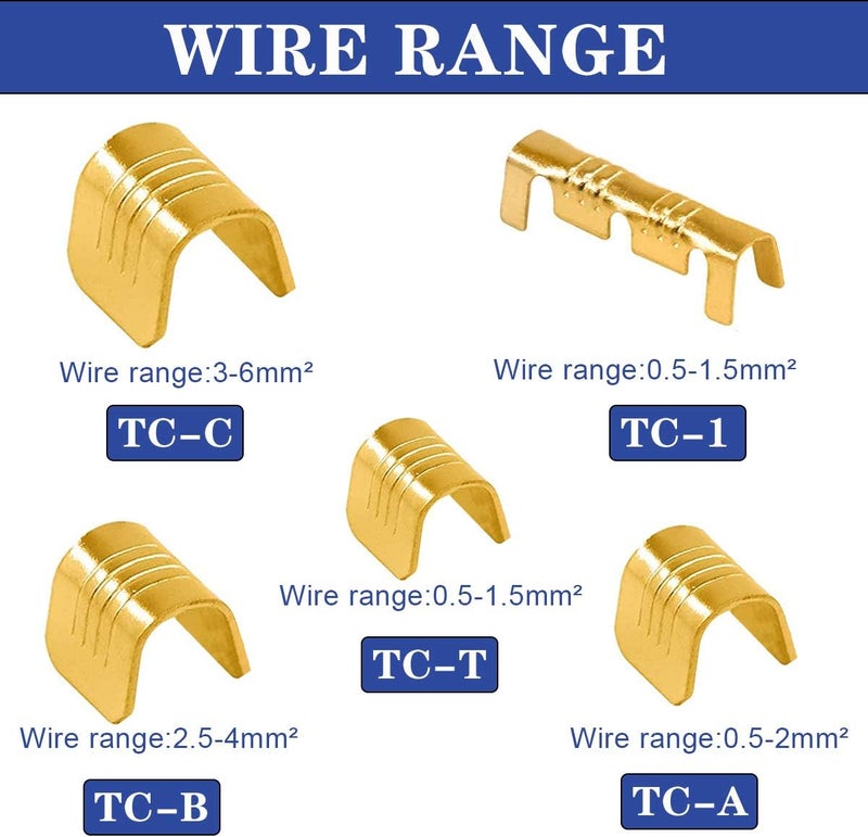 Tnisesm 550 Pcs U Shape Copper Ring Terminals Crimp Kits - Non-Insulated Assortment Cable Wire Spade Electric Butt Connector Kit Tn-02-3 - Image 4