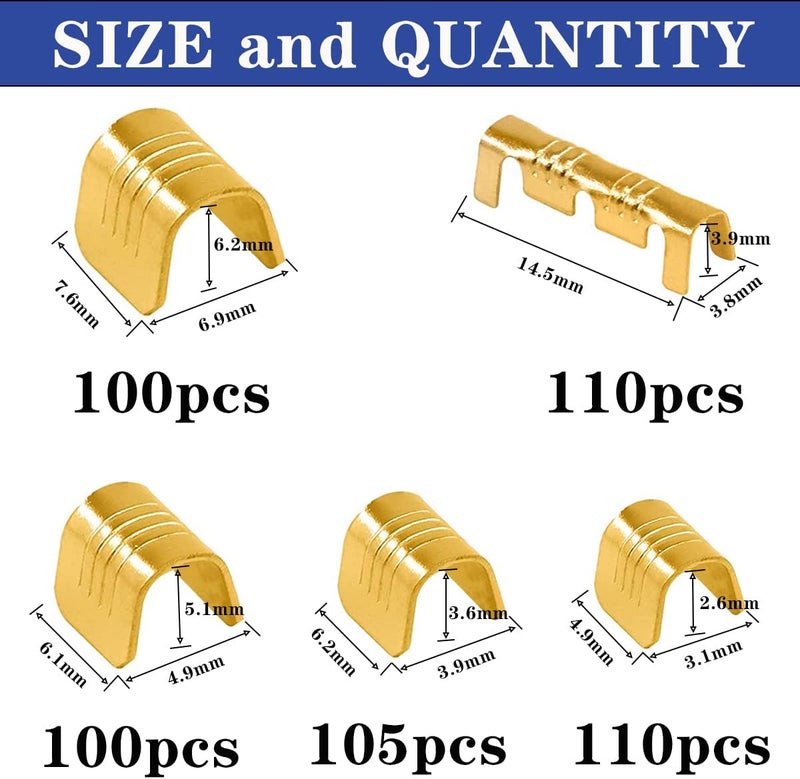 Tnisesm 550 Pcs U Shape Copper Ring Terminals Crimp Kits - Non-Insulated Assortment Cable Wire Spade Electric Butt Connector Kit Tn-02-3 - Image 3