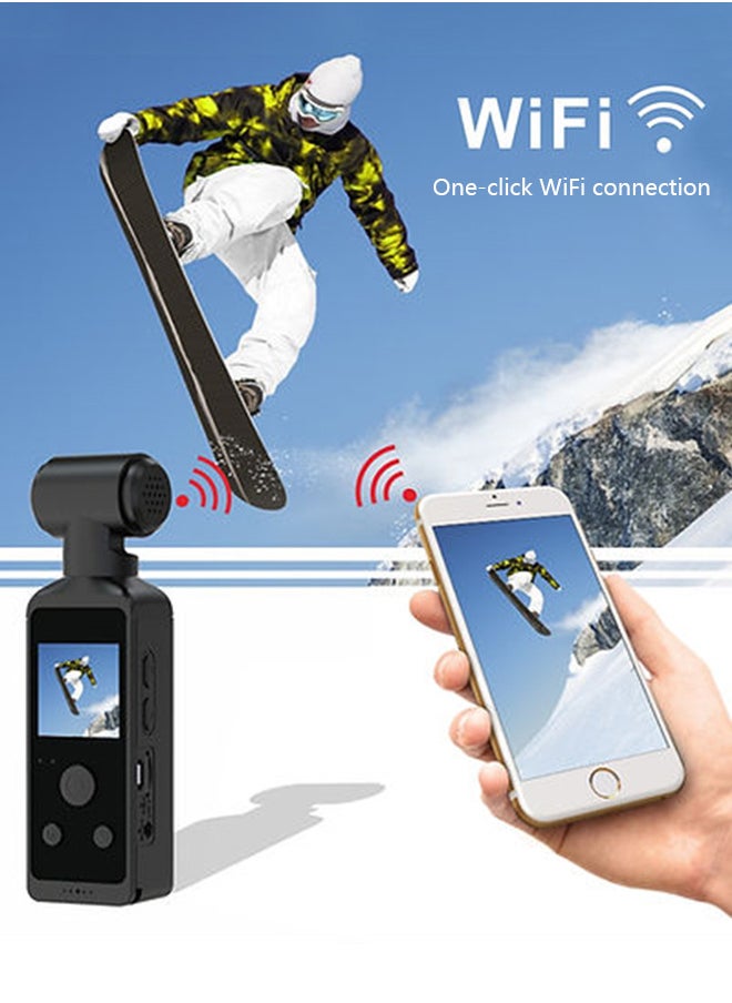Generic Handheld Action Camera, 4k 30FPS Video Camera, 1.3 Inch Screen, 270 Degree Rotating Lens, with 30M Water Proof Case, Portable Vlogging Camera for Photography Outdoor Riding Diving ,with 128G Card  - Image 5