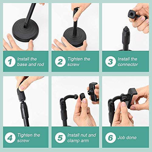 EYUVAA LABEL EVMS08B Universal Mobile Stand for Table with Adjustable Height | 360 Degree Rotation Mobile Holder for Table & Bed Compatible with All Smartphones (Black) - Image 5