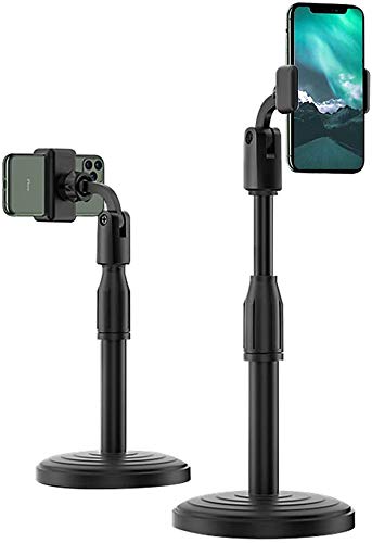 EYUVAA LABEL EVMS08B Universal Mobile Stand for Table with Adjustable Height | 360 Degree Rotation Mobile Holder for Table & Bed Compatible with All Smartphones (Black) - Image 1