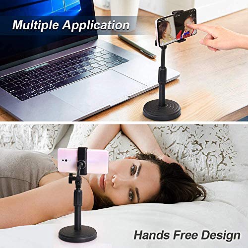 EYUVAA LABEL EVMS08B Universal Mobile Stand for Table with Adjustable Height | 360 Degree Rotation Mobile Holder for Table & Bed Compatible with All Smartphones (Black) - Image 2