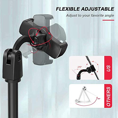 EYUVAA LABEL EVMS08B Universal Mobile Stand for Table with Adjustable Height | 360 Degree Rotation Mobile Holder for Table & Bed Compatible with All Smartphones (Black) - Image 4