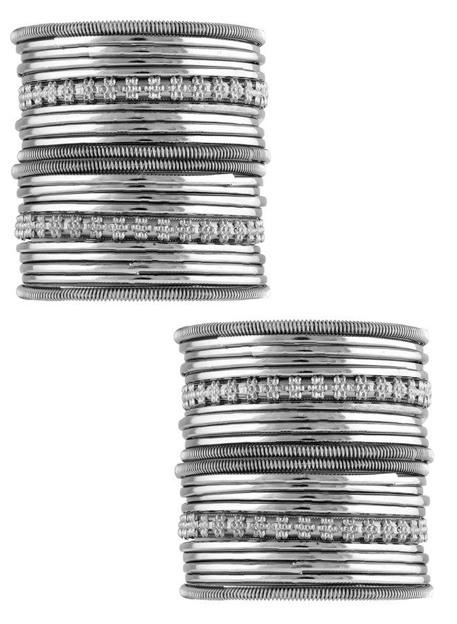 Aheli Stylish Indian Oxidized Bangle Set Ethnic Traditional Bollywood Fashion Wedding Wear Jewelry Gift for Women 2.8 Inch - Image 1