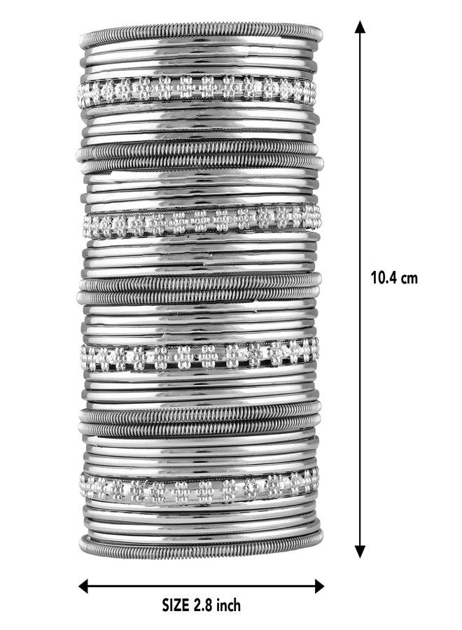 Aheli Stylish Indian Oxidized Bangle Set Ethnic Traditional Bollywood Fashion Wedding Wear Jewelry Gift for Women 2.8 Inch - Image 5