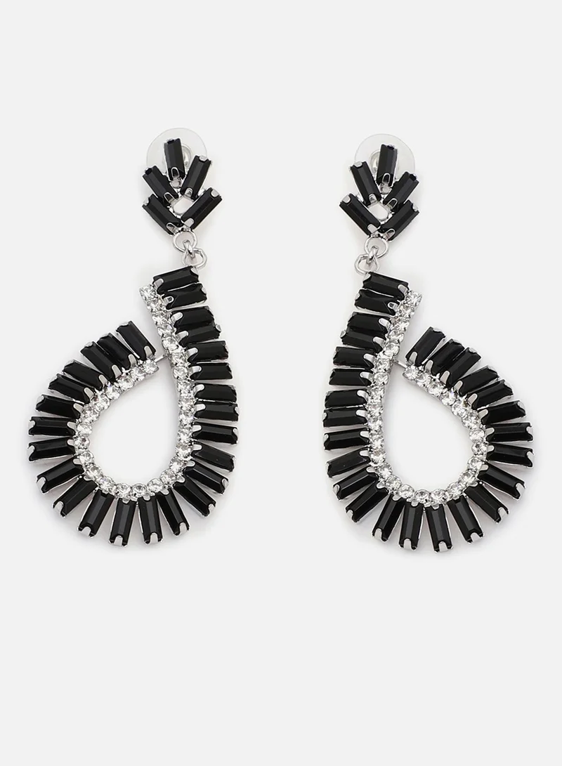 سوهي قرط متدلي من الحجر مصمم للحفلات مطلي بالذهب