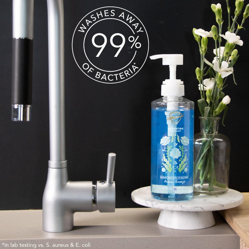 Safeguard Liquid Hand Soap, Micellar Deep Cleansing, Washes Away 99% Bacteria, Made with Natural Moisturizers, Enriched with Skin Conditioners, PH Balanced, Ocean Breeze Scent 15.5 oz (Pack of 4) - Image 2