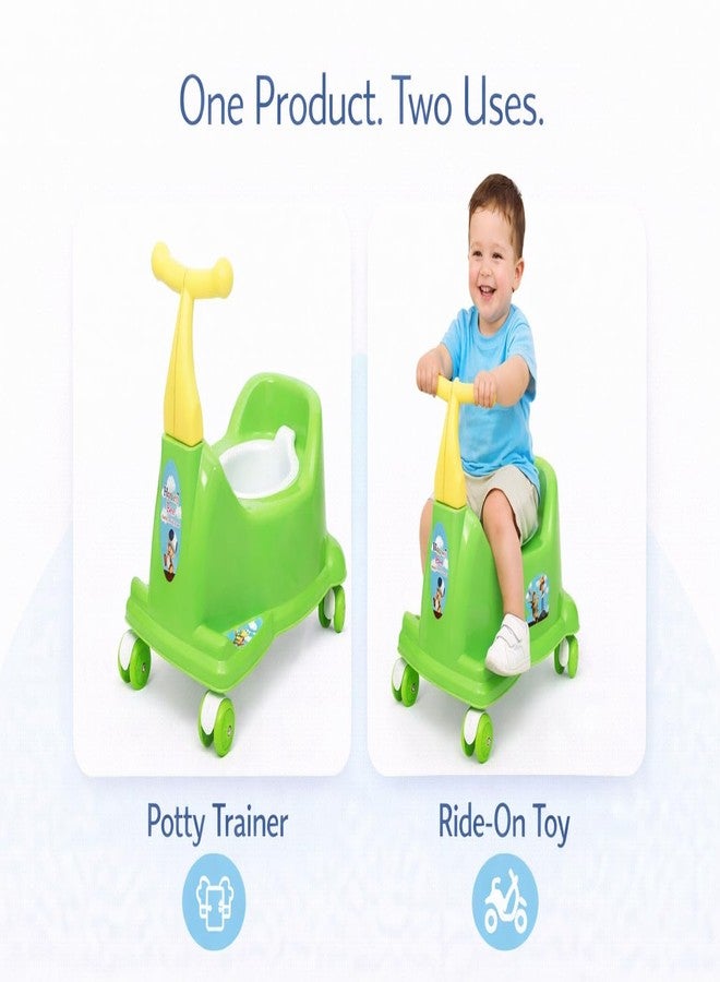 Maanit Scooter Style Baby Potty Seat With Removable Lid Bowl (Green), 1 Unit - Image 2